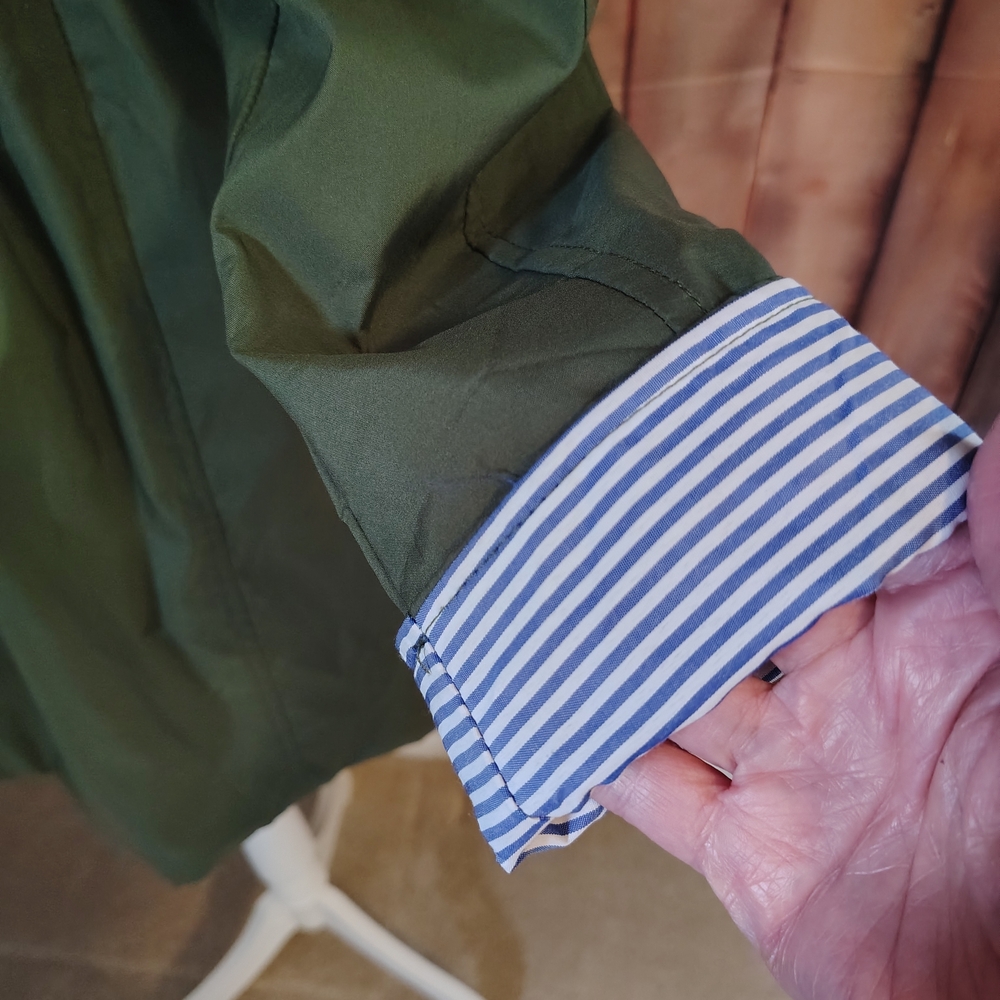Forest Green Utility Jacket with Striped Details - Picture 3 of 11